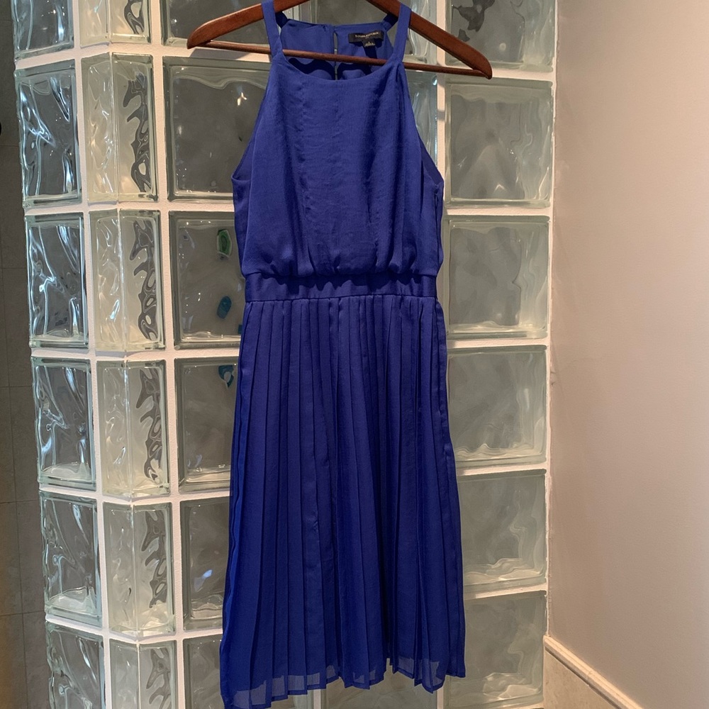 Banana Republic Halter Cut Dress with Pleated Skirt, Size 2, Royal Blue